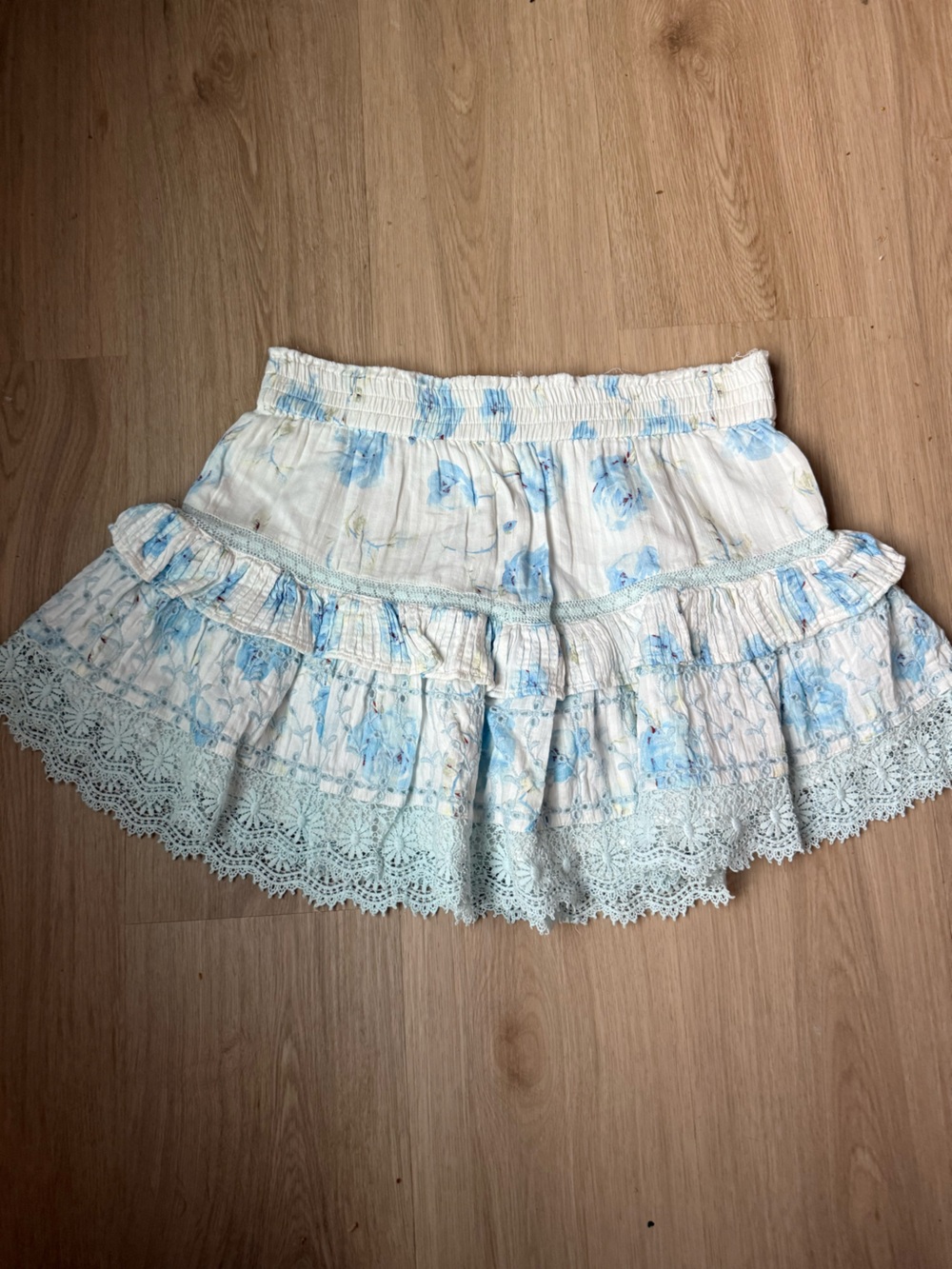 LoveShackFancy Tanisha Mini Skirt CottonSz L - Picture 2 of 4